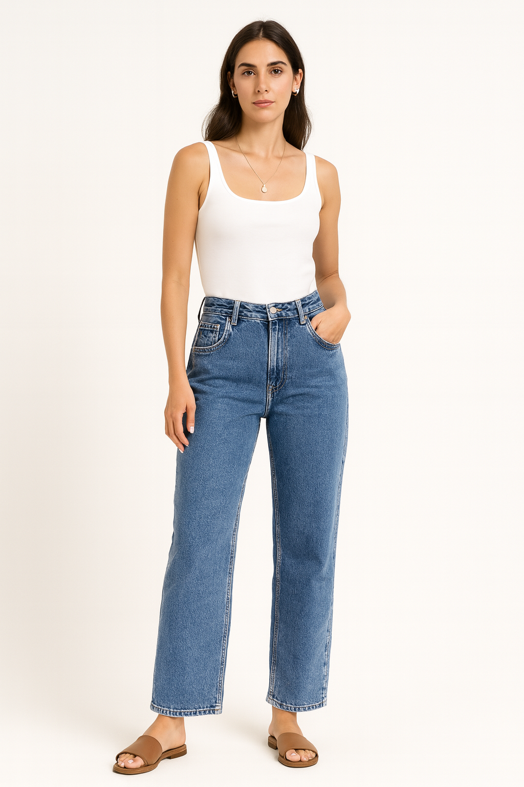 ‘Redial’ Straight Leg Stretchy Denim Jeans.