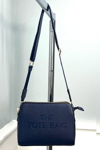 Embossed Faux-Leather Crossbody Tote Bag