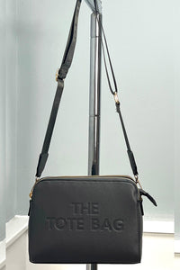 Embossed Faux-Leather Crossbody Tote Bag
