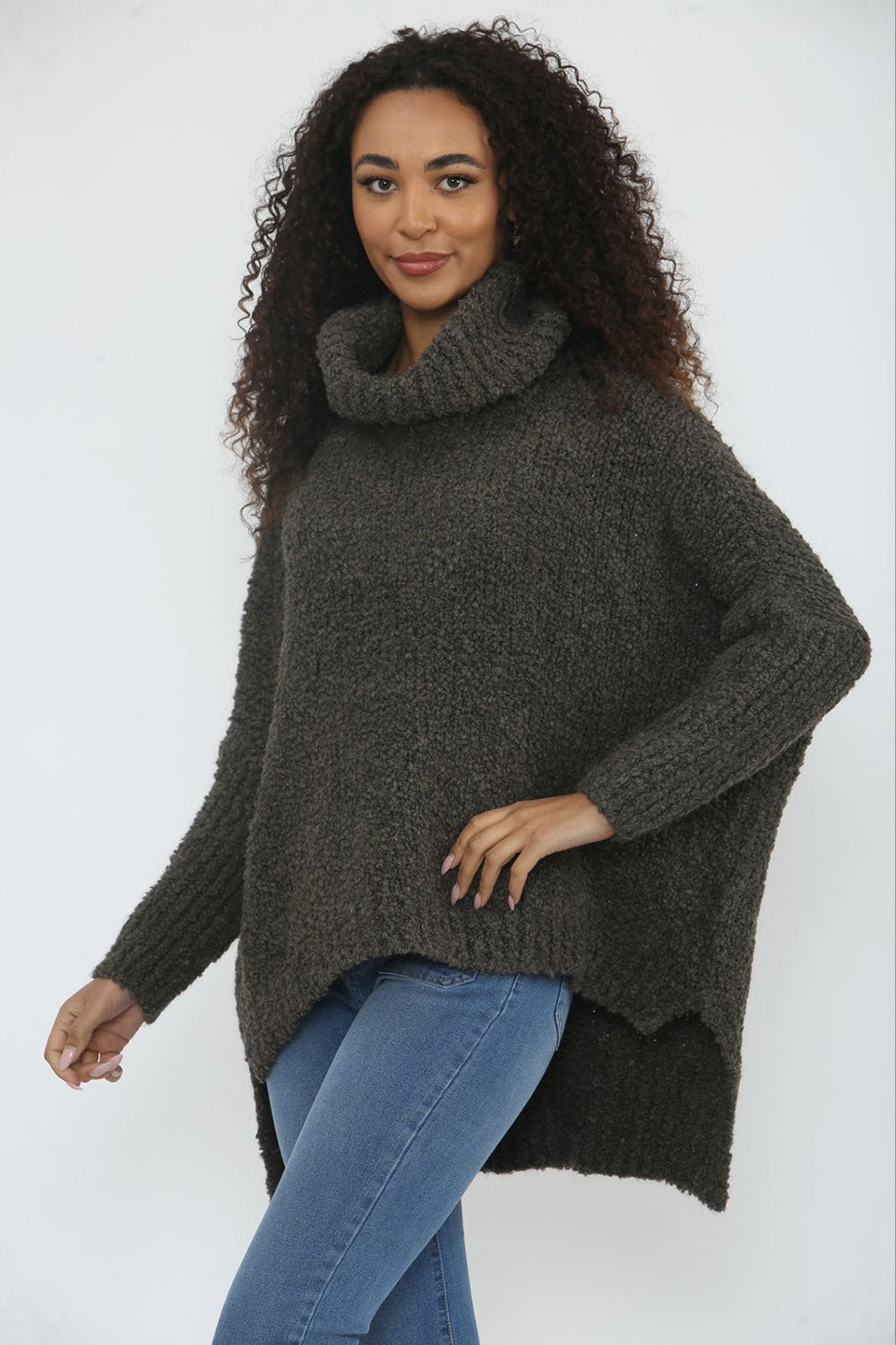 Oversized, Relaxed fit , Long Sleeves Jumper with high, rolled turtleneck collar