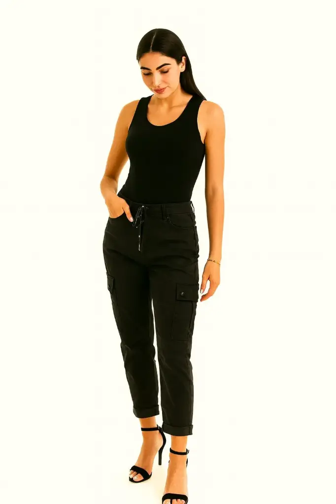 Trouser. Elasticated Waist, Two Pocket Detailed, Combat Magic