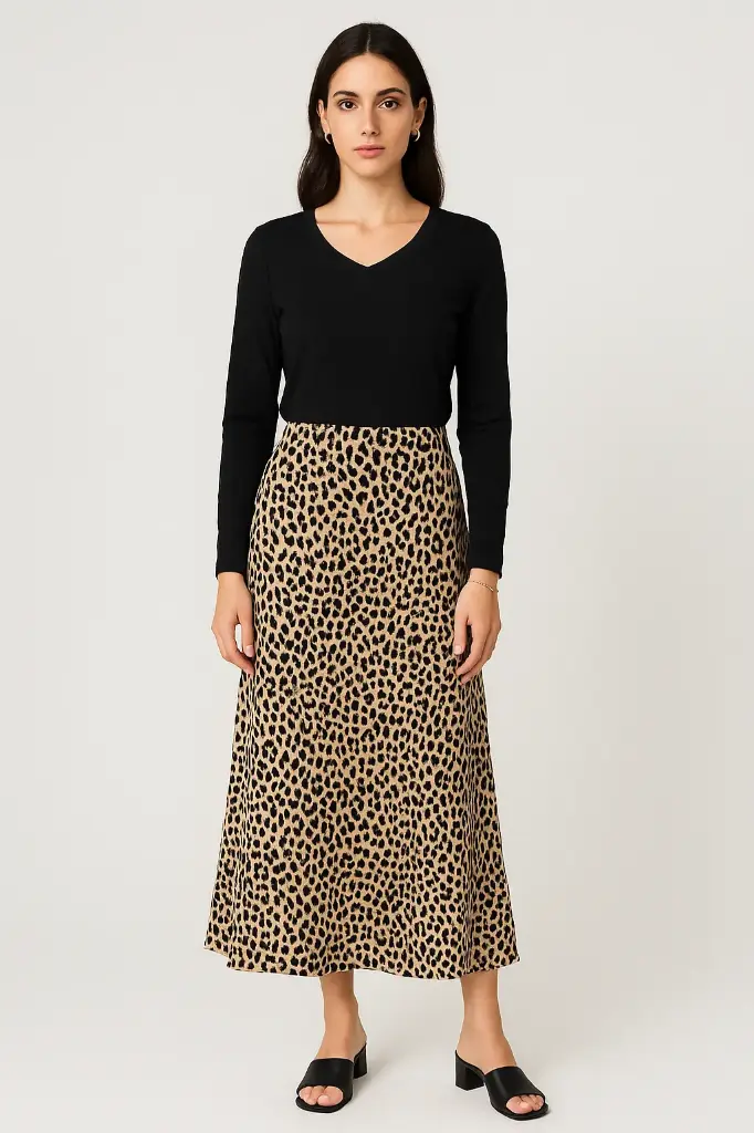 Elasticated Waist Satin Skirt