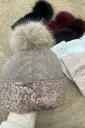 Sequin & Pom Pom Detailed Hat - 50236