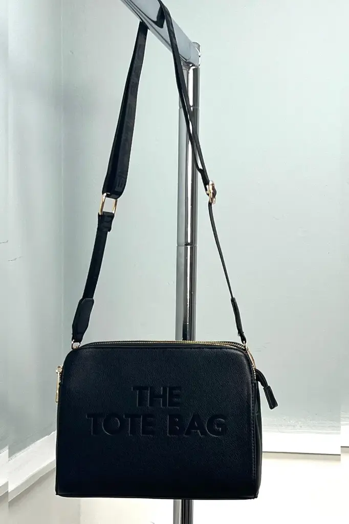 Embossed Faux-Leather Crossbody Tote Bag