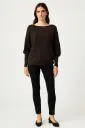 Slash Neck, Viscose Knitted, Ribbed Batwing Jumper