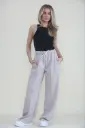 Elasticated Waist, Drawstring Detailed, Two Pocket Wide Leg Trouser
