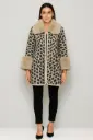 Leopard Faux-Fur Trim Coat