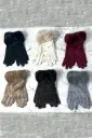 Faux-Fur Cuff Studded Winter Gloves