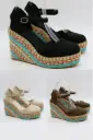 Embroidered Platform Espadrille Wedges