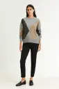 Round Neck, Lana Wool, Acrylic & Nylon Knitted Jumper -OL17283